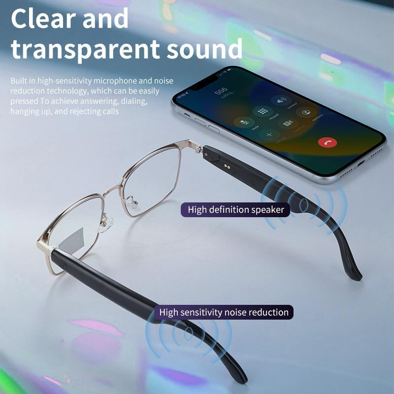 Pengteng Smart Glasses, Fashionable Touch Control Smart Glasses with Audio Call Voice Assistant, Color Changing Lenses Glasses for Men & Women, Smart Wearable Devices, Gifts for Boyfriend