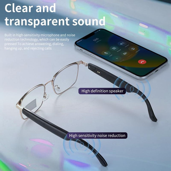 Pengteng Smart Glasses, Fashionable Touch Control Smart Glasses with Audio Call Voice Assistant, Color Changing Lenses Glasses for Men & Women, Smart Wearable Devices, Gifts for Boyfriend