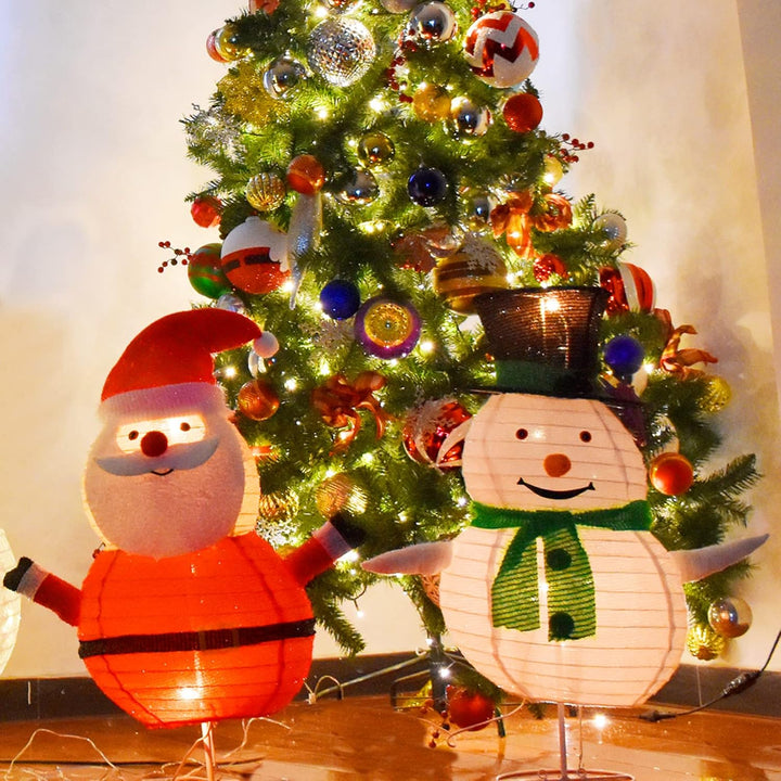 Light up Red Santa Claus 2.5 Feet Christmas Outdoor Decorations - Pre-Lit Collapsible Holiday Snowman for Home Indoor Lawn Yard Commercial Xmas Decorations