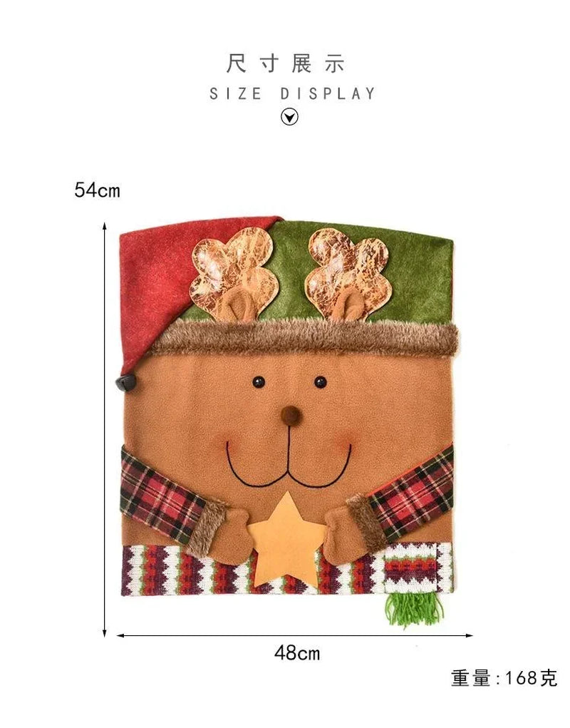 Christmas Chair Decoration Set Home Christmas Decoration Cartoon Chair Set Christmas Decoration Supplies Christmas Chair Cover