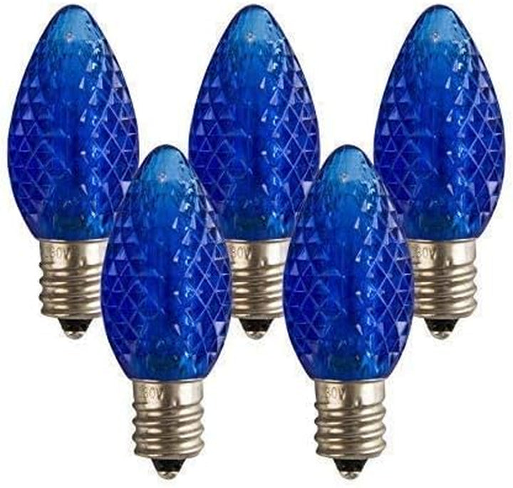 Outdoor String Lights, C7 Outdoor Christmas Lights, 25 Interchangeable Colored Christmas Lights, Christmas Lights for Christmas Trees, Decks, Gardens, Parties String Lights (Blue)