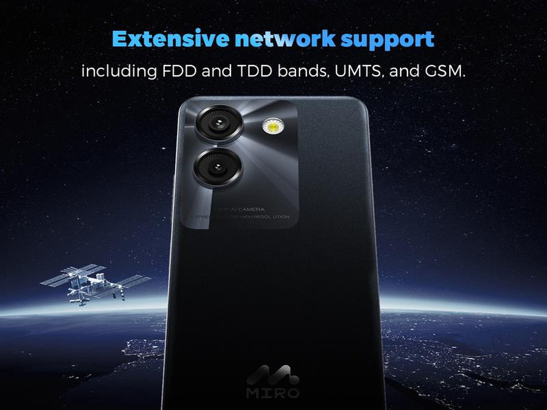 MIRO A67 Smartphone - Unlocked Android 14 Go Edition with 6.75" HD+ Display, 8-Core Processor, 4000Mah Battery, Bluetooth Charging, Dual Microphones, FM Radio, GPS, G-Sensor, L-Sensor, Virtual P-Sensor, E-Compass - Cellphone