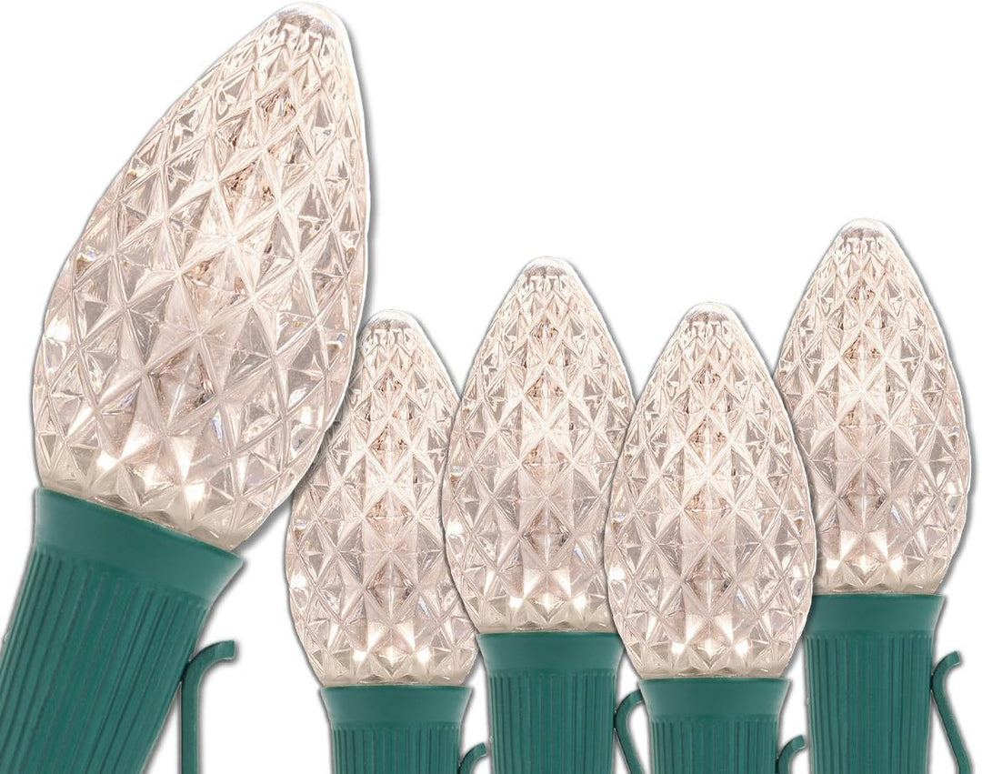 C7 Opticore Commercial Grade Warm White Christmas Lights – Heavy Duty Outdoor Holiday Bulbs on 18-Gauge Green Wire (100 Lights, 100 Ft)