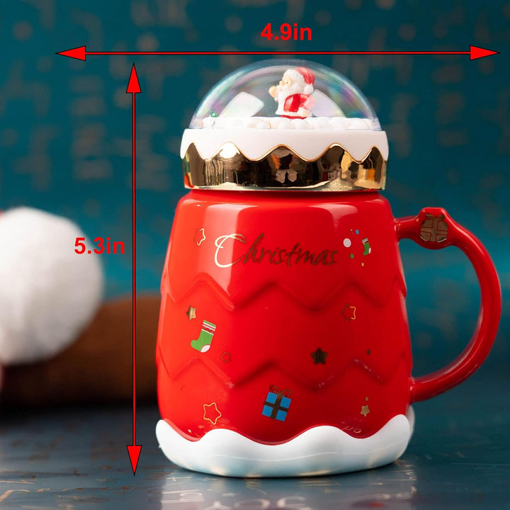 PDTXCLS XGATML TANGDIAABBCC Christmas Mug, 15 Oz Coffee Cup, Funny Xmas Coffee Gift Mugs Set for Children, Friends, Family, Brothers, Sisters Ceramic Christmas Coffee Cup 8Pieces (Red)