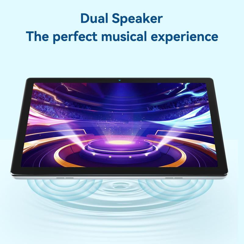 Aeezo Tablet 10.1 Inch Android 13/14 Quad/Octa-Core 64GB ROM, Big Screen, Brightly Color, Large Capacity and Low Consumption, Learning Tablet