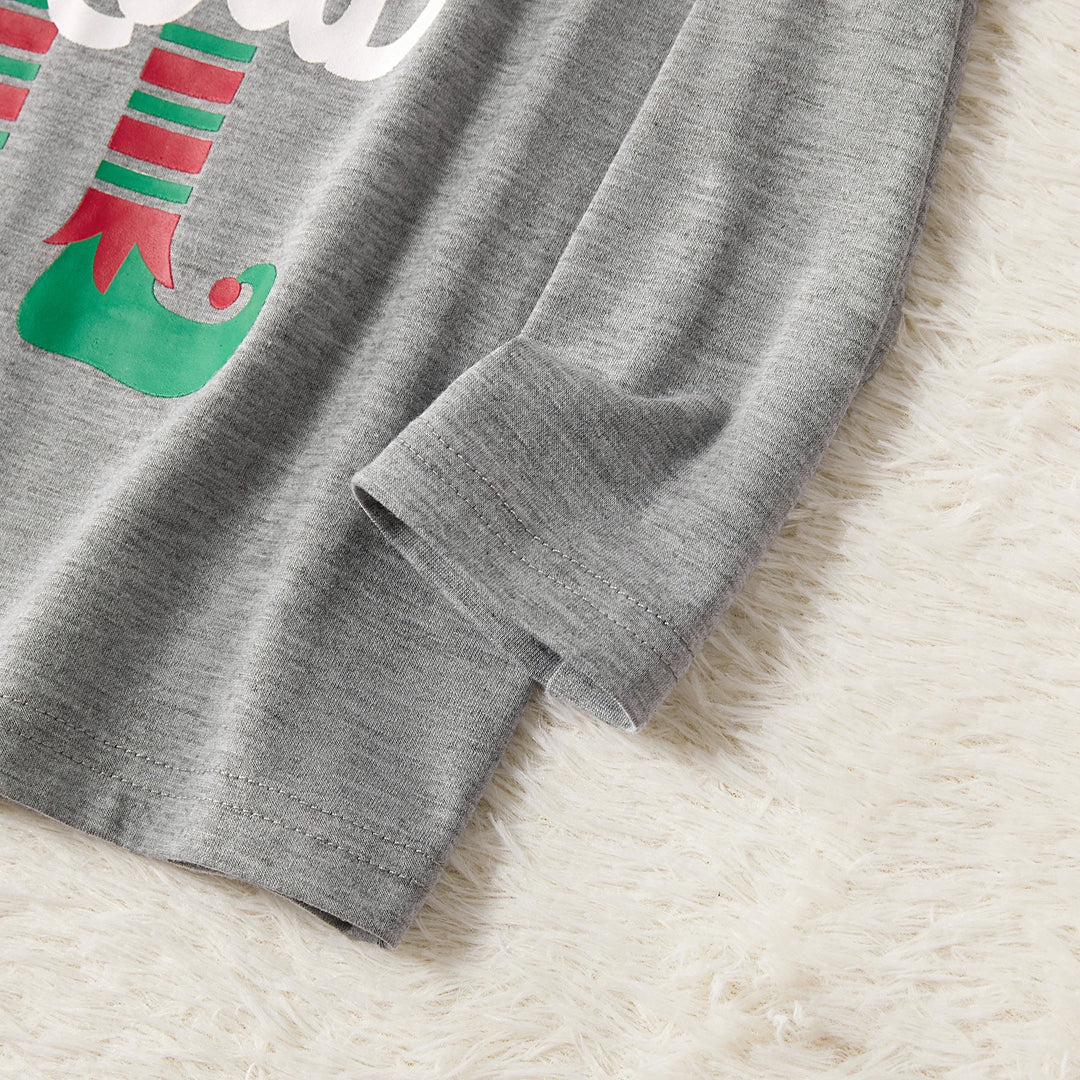 Kids Family Christmas Pajamas Matching Sets Long Sleeve Top and Green Plaid Pant Gifts Flame Retardant, 2-Piece, Size 2Y