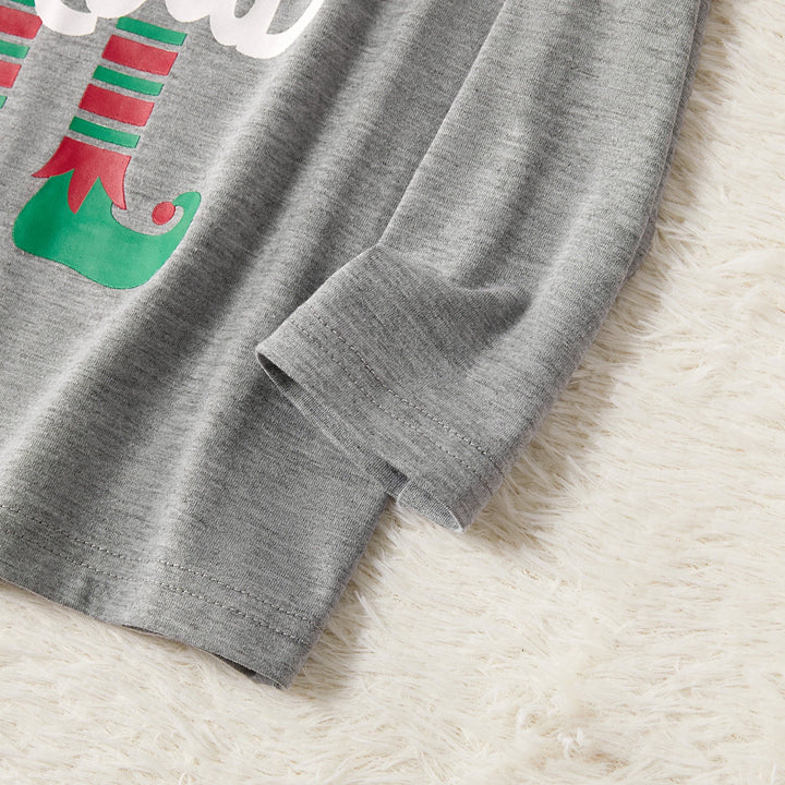 Kids Family Christmas Pajamas Matching Sets Long Sleeve Top and Green Plaid Pant Gifts Flame Retardant, 2-Piece, Size 2Y