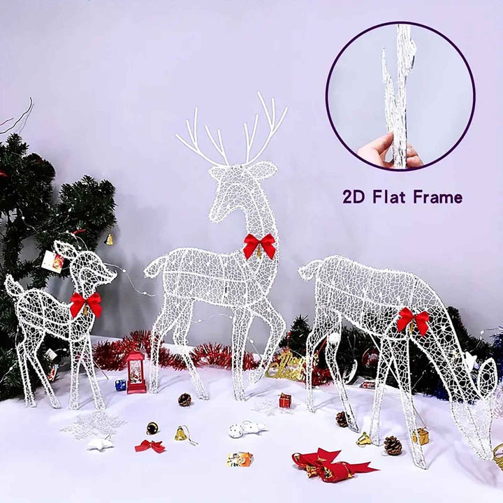 Christmas Decoration Clearance Christmas New Outdoor Decoration Luminous Deer Three Piece Set Gardening Decoration Ornaments Outdoor Christmas Decoration