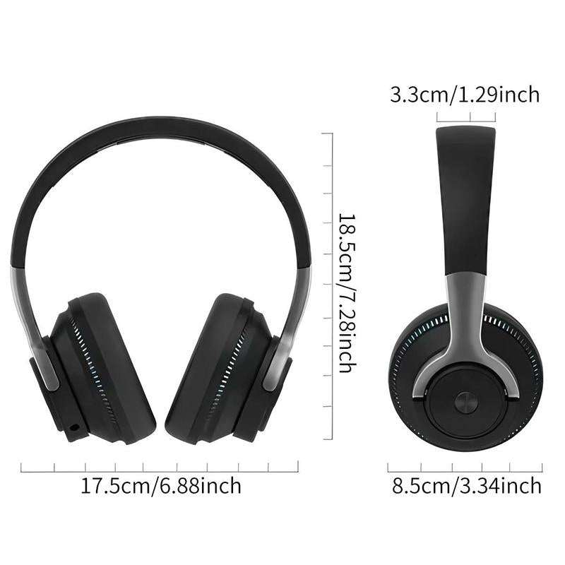 Foldable Wireless Headphone, Over-Ear Wireless Bluetooth-Compatible Headset with Mic, Wireless Stereo Headphones for Tablets and Phones
