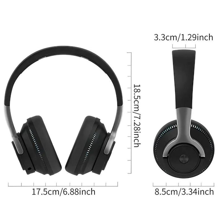 Foldable Wireless Headphone, Over-Ear Wireless Bluetooth-Compatible Headset with Mic, Wireless Stereo Headphones for Tablets and Phones