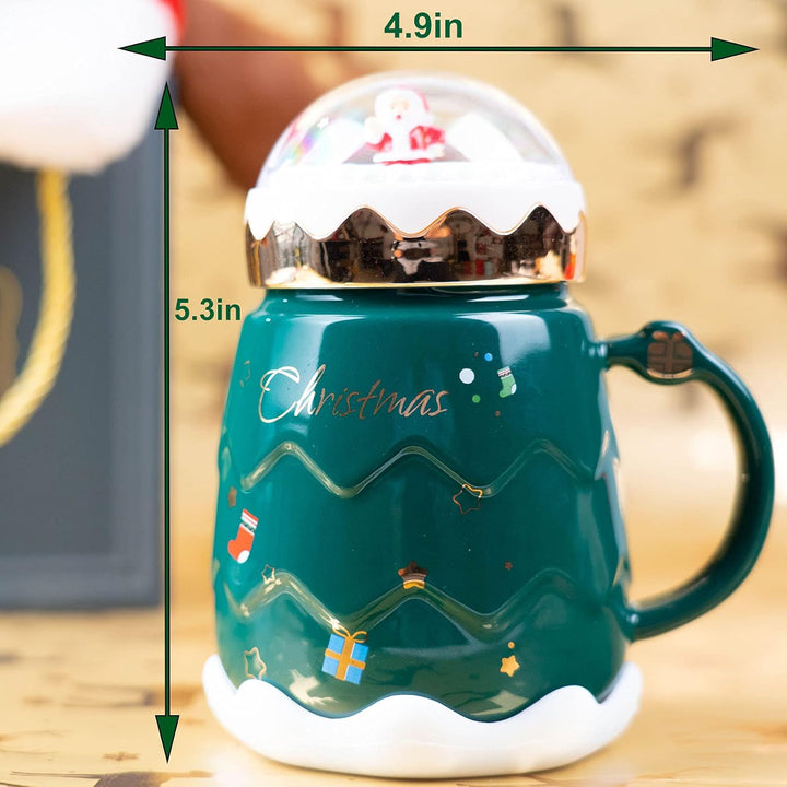 K-Musculo Christmas Mug, 16 Oz Coffee Cup, Funny Xmas Coffee Gift Mugs Set for Children, Friends, Family, Brothers, Sisters Ceramic Christmas Coffee Cup 8Pieces (Green)