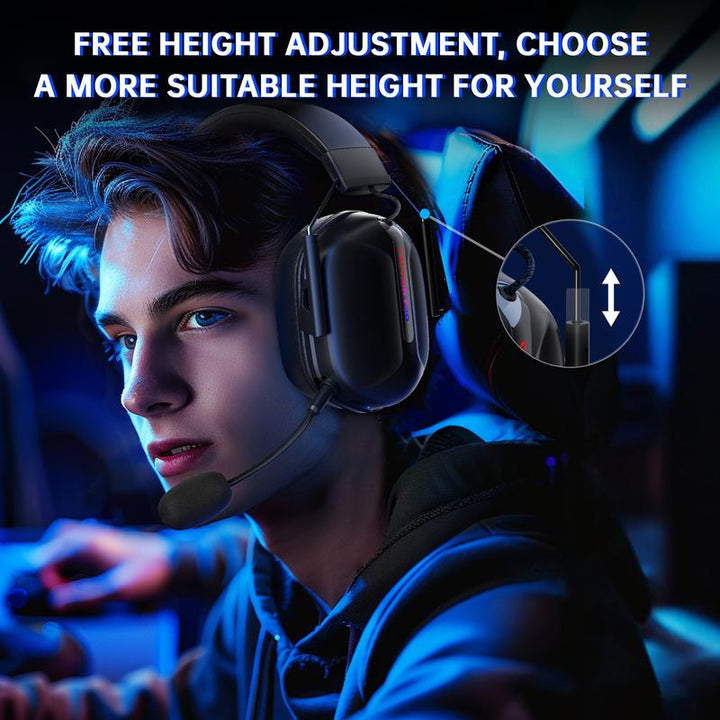 Wireless Gaming Headset for Xbox Series X|S, Xbox One, PC, PS5/4, Mac, Mobile, Switch, 3D Surround Sound, Bluetooth 5.3, 60H Battery, Gaming Headphones with Detachable Noise Canceling Mic