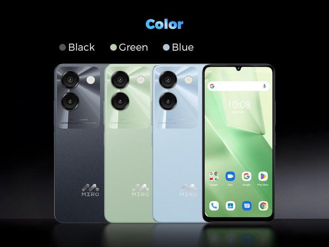 MIRO A67 Smartphone - Unlocked Android 14 Go Edition with 6.75" HD+ Display, 8-Core Processor, 4000Mah Battery, Bluetooth Charging, Dual Microphones, FM Radio, GPS, G-Sensor, L-Sensor, Virtual P-Sensor, E-Compass - Cellphone