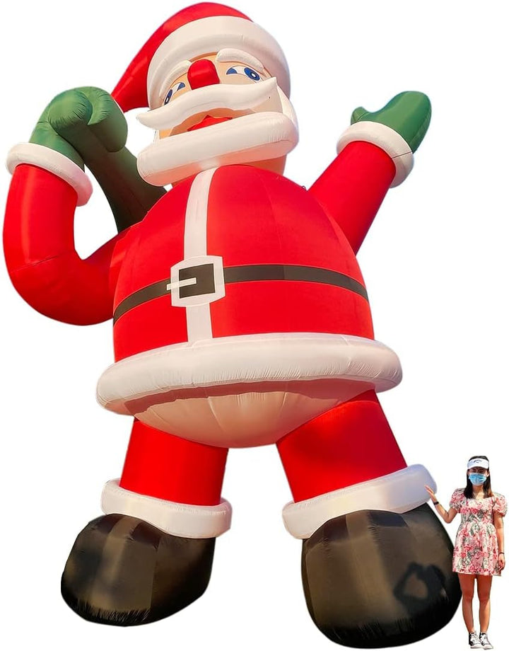 Giant 40Ft Premium Christmas Inflatable Santa Claus with Blower Blow up Christmas Decorations Outdoor Holiday Decor for Outdoor Yard Lawn Christmas Party (Without Build-In LED Lights)