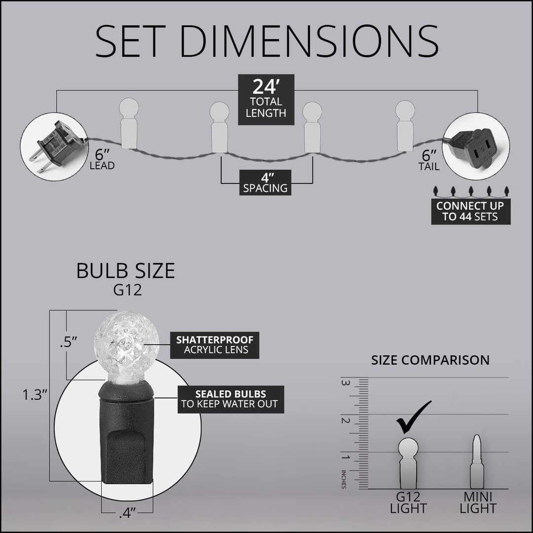 24' Raspberry LED String Lights, Gold