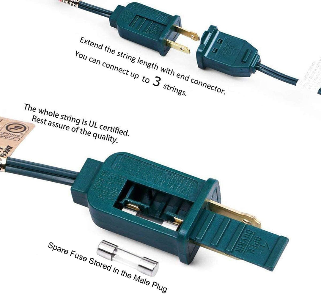 C7 Christmas String Lights, 25Ft Vintage Clear Lights with 27 Clear Incandescent Bulbs (2 Spare), Outdoor String Lights for Backyard Wedding Christmas Party, Green Wire