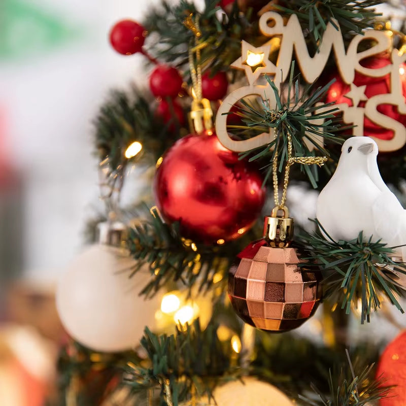 2PCS 2024 Christmas Decoration Desktop Christmas Tree Set Christmas Decoration Ornament Mini Small Christmas Tree Christmas Gift