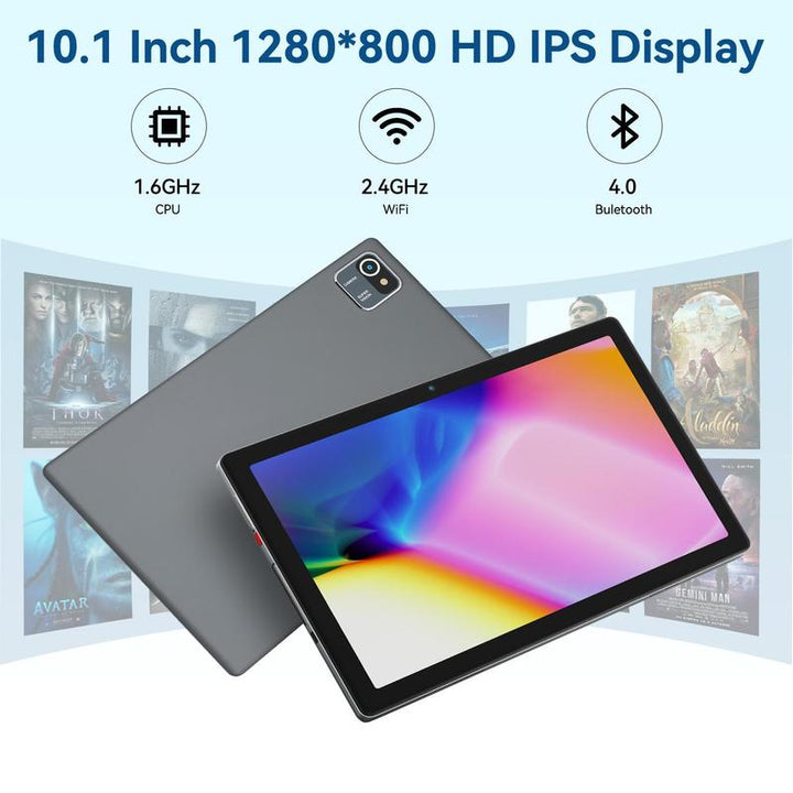 Aeezo Tablet 10.1 Inch Android 13/14 Quad/Octa-Core 64GB ROM, Big Screen, Brightly Color, Large Capacity and Low Consumption, Learning Tablet