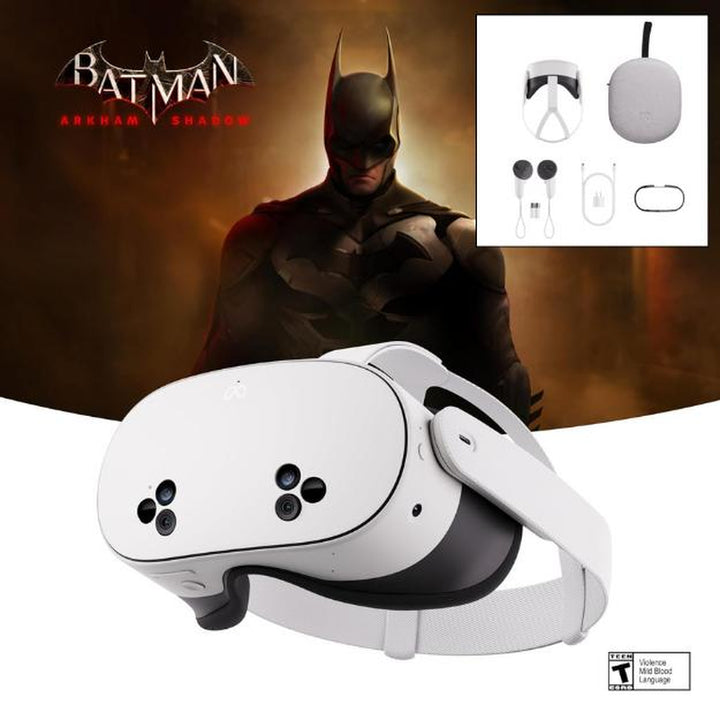 Meta Quest 3S 256GB VR Headset & Meta Carrying Case - Batman: Arkham Shadow Bundle + 3-Month Meta Quest+ Trial