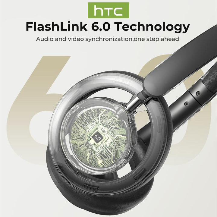 HTC HP06 OWS Open Wireless Headphone Foldable Bluetooth Headphones over Ear with Built-In Microphone HIFI Stereo Multifunctional Earbuds Wireless Headset for Gaming, Phones, Computers, Electronics Audio Headphone