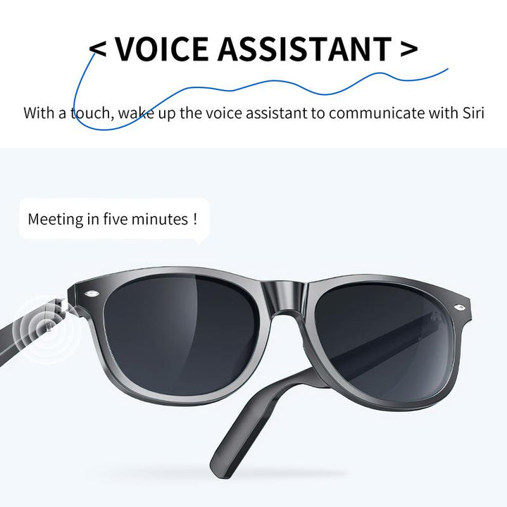 Jueyue Smart with UV Protection, Wearable Outdoor Sunglasses with Earphones and Microphone Bluetooth Glasses Smart Sunglass