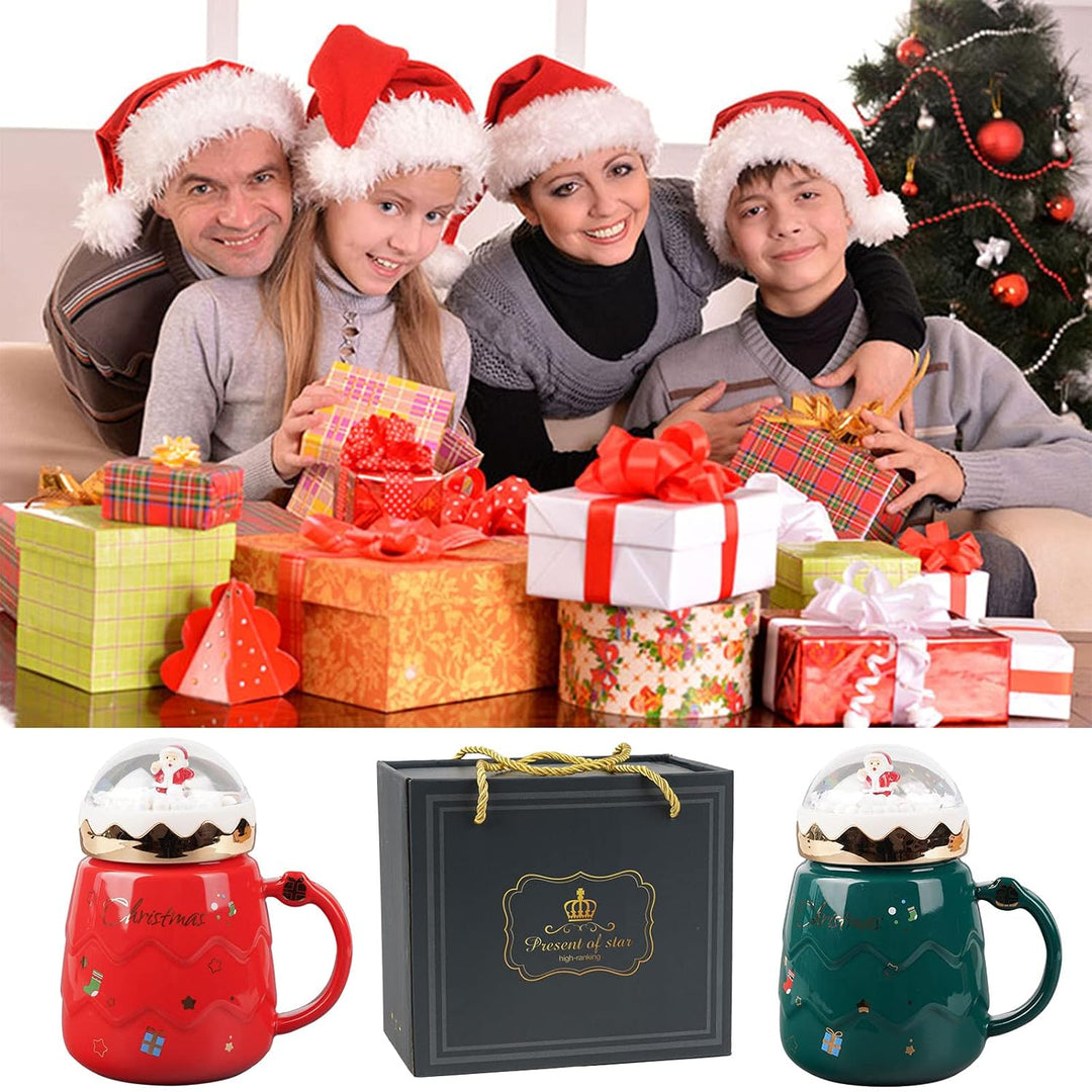 K-Musculo Christmas Mug, 16 Oz Coffee Cup, Funny Xmas Coffee Gift Mugs Set for Children, Friends, Family, Brothers, Sisters Ceramic Christmas Coffee Cup 8Pieces (Green)