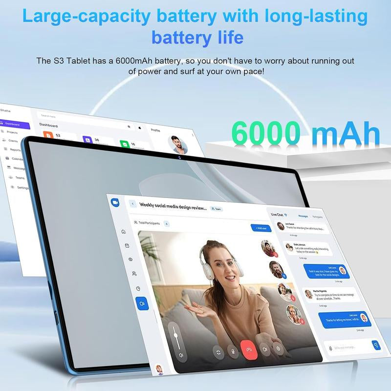 10.1 Inch Android 14 Tablet with Case, 128GB ROM Quad-Core Processor 6000Mah Battery, 1280X800 IPS FHD Touchscreen 8MP Camera, Bluetooth,Wifi,Fathersdaygift