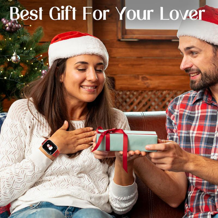 Christmas Engraved Silicone Watch Band Women Compatible with Apple Watch 38/40/41/42Mm(S10) Two-Tone Santa Claus Soft Lightweight Sport Strap for Iwatch Series 10/9/8/7/6/5/4/3/2/1/SE Red/Green Wearable