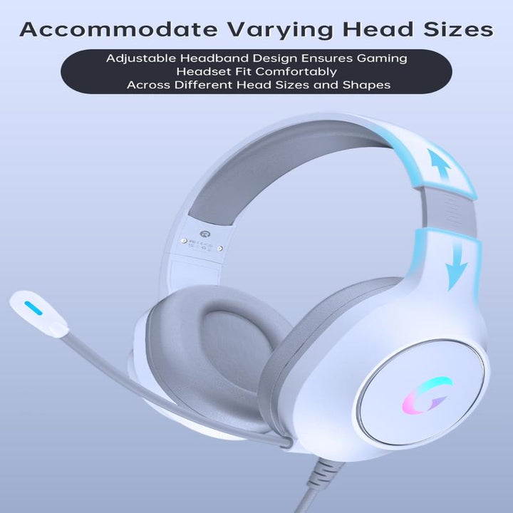 Microphone Active Noise Reduction Gaming Headset, Head-Mounted Wired Headset, Stereo Surround Headset, with RGB Lighting Effects, 50Mm Dynamic Unit, 3.5Mm Audio Jack, Support PS5, PC, Switch, Xboxseries