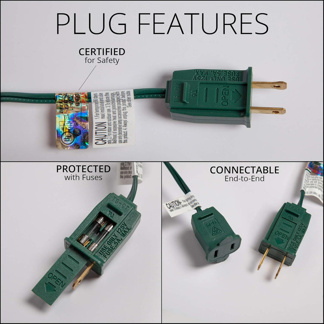 25' Warm White Opticore LED C7 Commercial Christmas Twinkle Lights – LED Christmas Twinkle String Lights, Outdoor Christmas Holiday Lights; Green Wire (25 Lights)