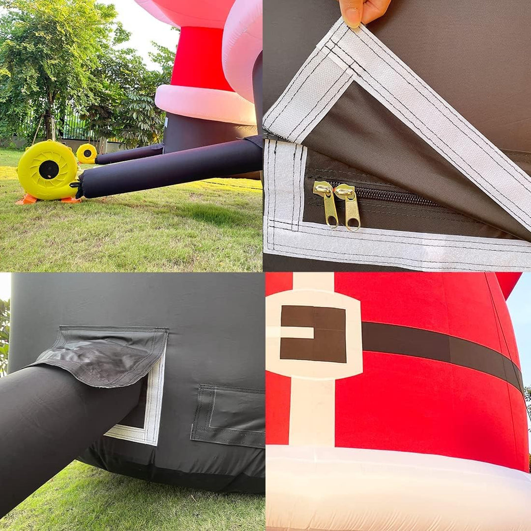 Giant 40Ft Premium Christmas Inflatable Santa Claus with Blower Blow up Christmas Decorations Outdoor Holiday Decor for Outdoor Yard Lawn Christmas Party (Without Build-In LED Lights)