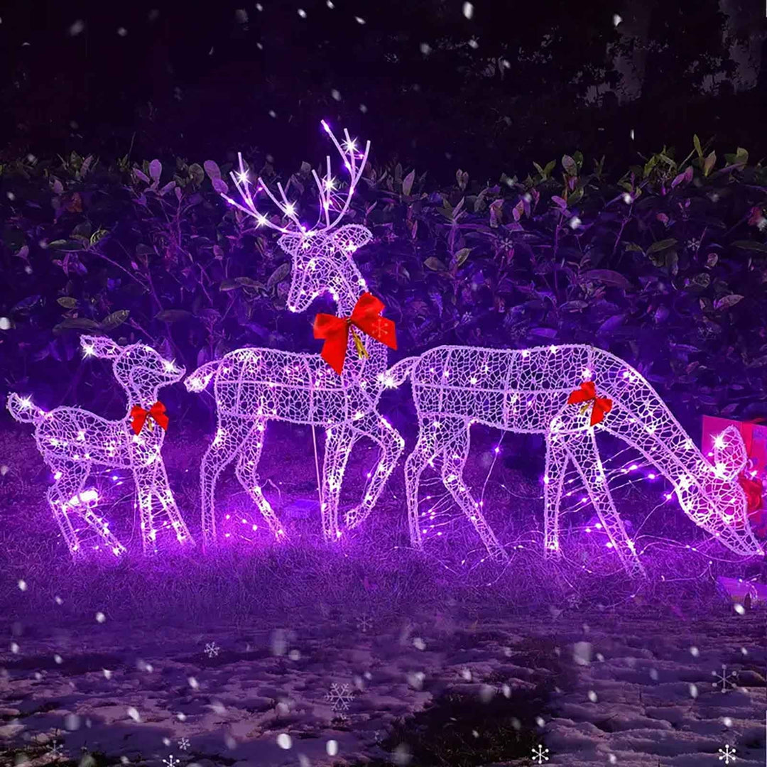 Christmas Decoration Clearance Christmas New Outdoor Decoration Luminous Deer Three Piece Set Gardening Decoration Ornaments Outdoor Christmas Decoration