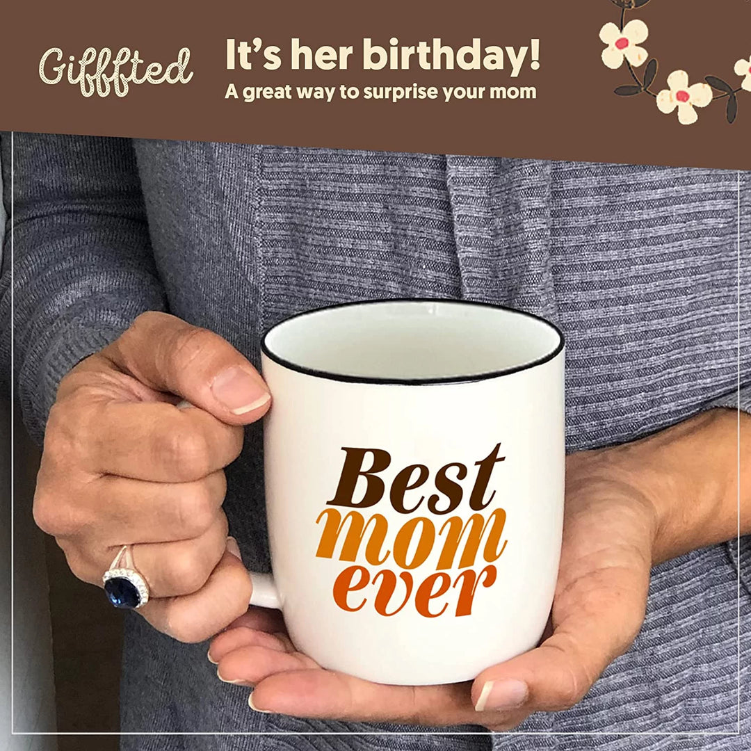 Triple  Worlds Best Mom Ever Coffee Mug & Socks Set for Mother, Gifts Ideas for Christmas,Valentines, Mothers Day, Birthday, from Daughter and Son, Cool Mommy Presents, Ceramic Cup 380Ml