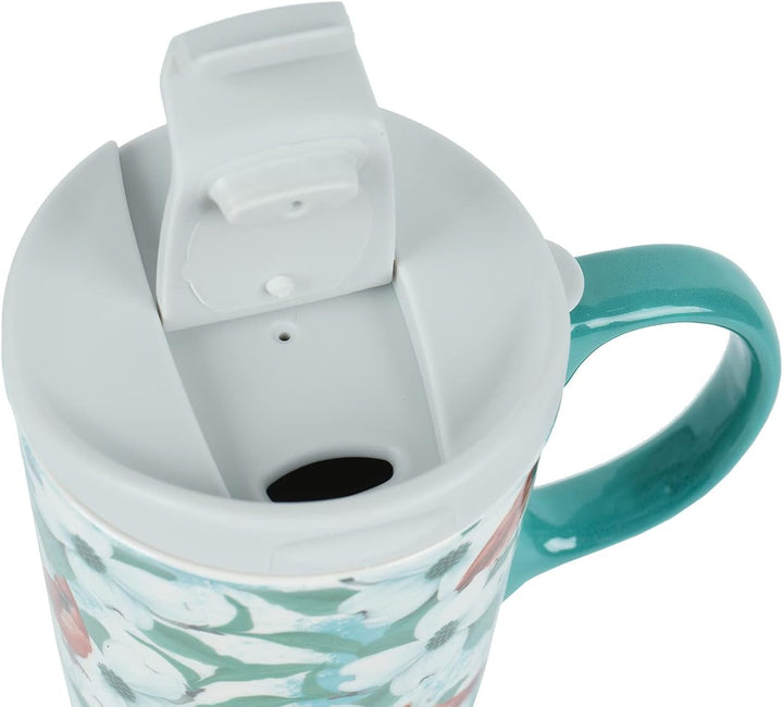 Coffee Ceramic Mug Christmas Mug Porcelain Latte Tea Cup with Lid in Box 17Oz., Cardinal Bird