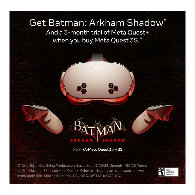 Meta Quest 3S - 128GB - Batman: Arkham Shadow & 3-Month Trial of Meta Quest+