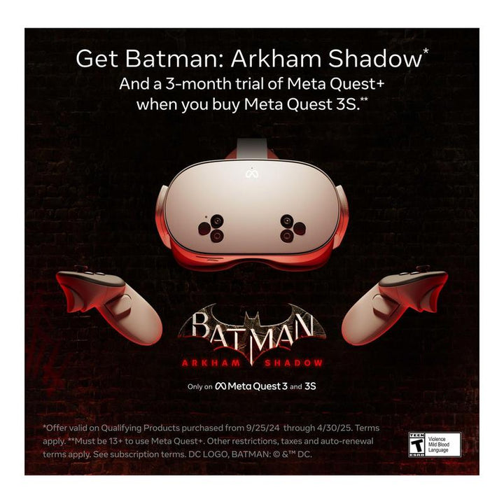 Meta Quest 3S - 128GB - Batman: Arkham Shadow & 3-Month Trial of Meta Quest+