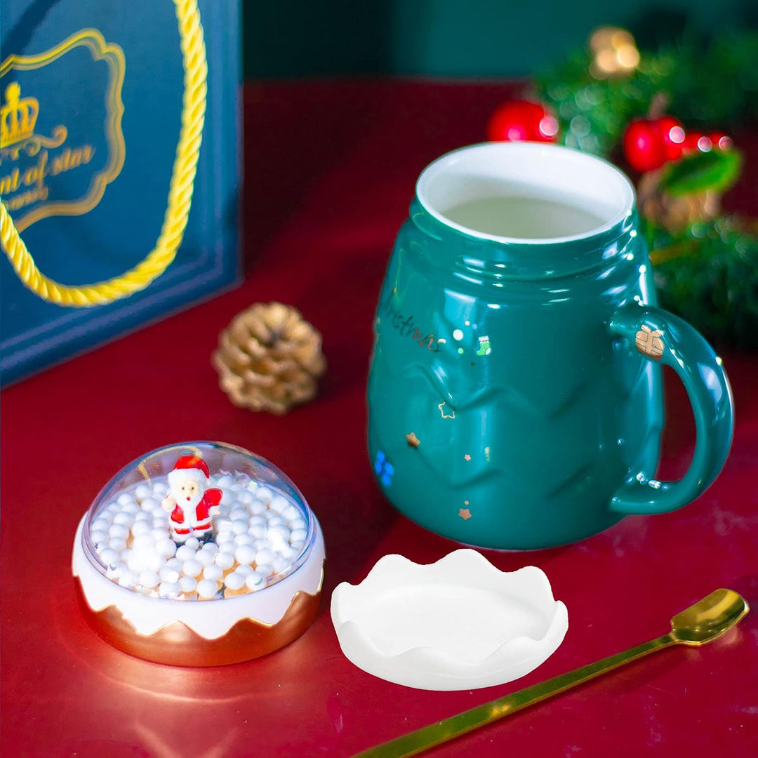 K-Musculo Christmas Mug, 16 Oz Coffee Cup, Funny Xmas Coffee Gift Mugs Set for Children, Friends, Family, Brothers, Sisters Ceramic Christmas Coffee Cup 8Pieces (Green)