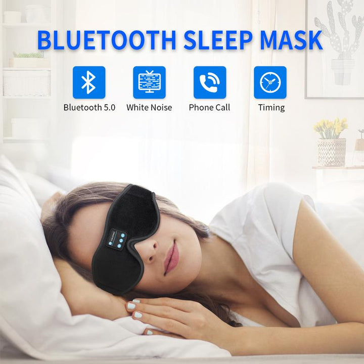 Sleep Mask Bluetooth Eye Mask with White Noise, Bluetooth 5.0 Music Sleep Headphone 3D Eye Mask for Men & Women with Microphone 10 White Noise Sounds 10 Hours Play Time Audio Earphones Wireless Headset Electronic Button Tablet