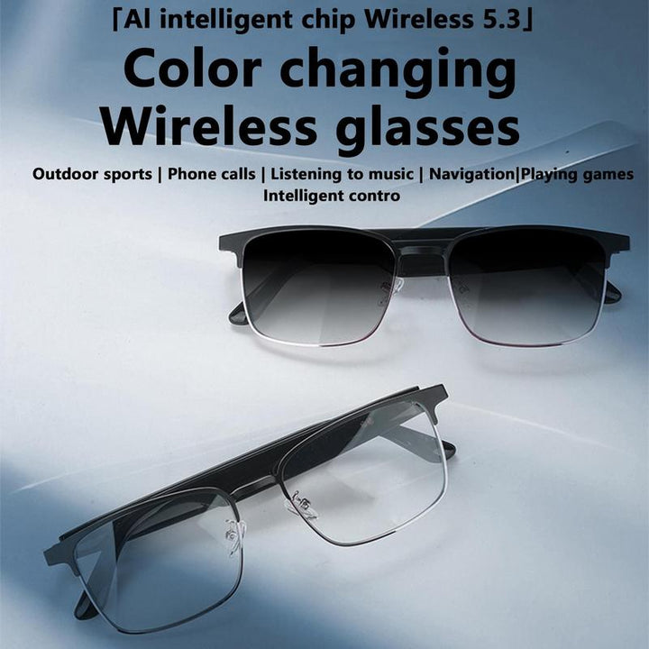 Pengteng Smart Glasses, Fashionable Touch Control Smart Glasses with Audio Call Voice Assistant, Color Changing Lenses Glasses for Men & Women, Smart Wearable Devices, Gifts for Boyfriend