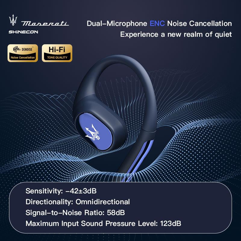 Maserati Co-Branded Wireless Earbuds Sports, Bluetooth 5.4 Headphones, 36H Battery Life Over-Ear Buds with 2 ENC Noise Cancelling Mic, Deep Bass Earphones with Earhooks, IPX6 Waterproof Fitness Headset for Gym Running Workout