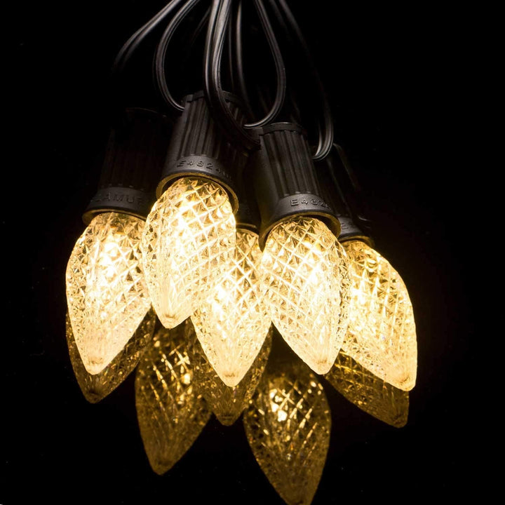 Outdoor String Lights, C7 Outdoor Christmas Lights,25 Interchangeable Colored Christmas Lights, Christmas Lights for Christmas Trees, Decks, Gardens, Parties String Lights (Sun Warm White)