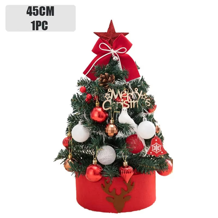 2PCS 2024 Christmas Decoration Desktop Christmas Tree Set Christmas Decoration Ornament Mini Small Christmas Tree Christmas Gift
