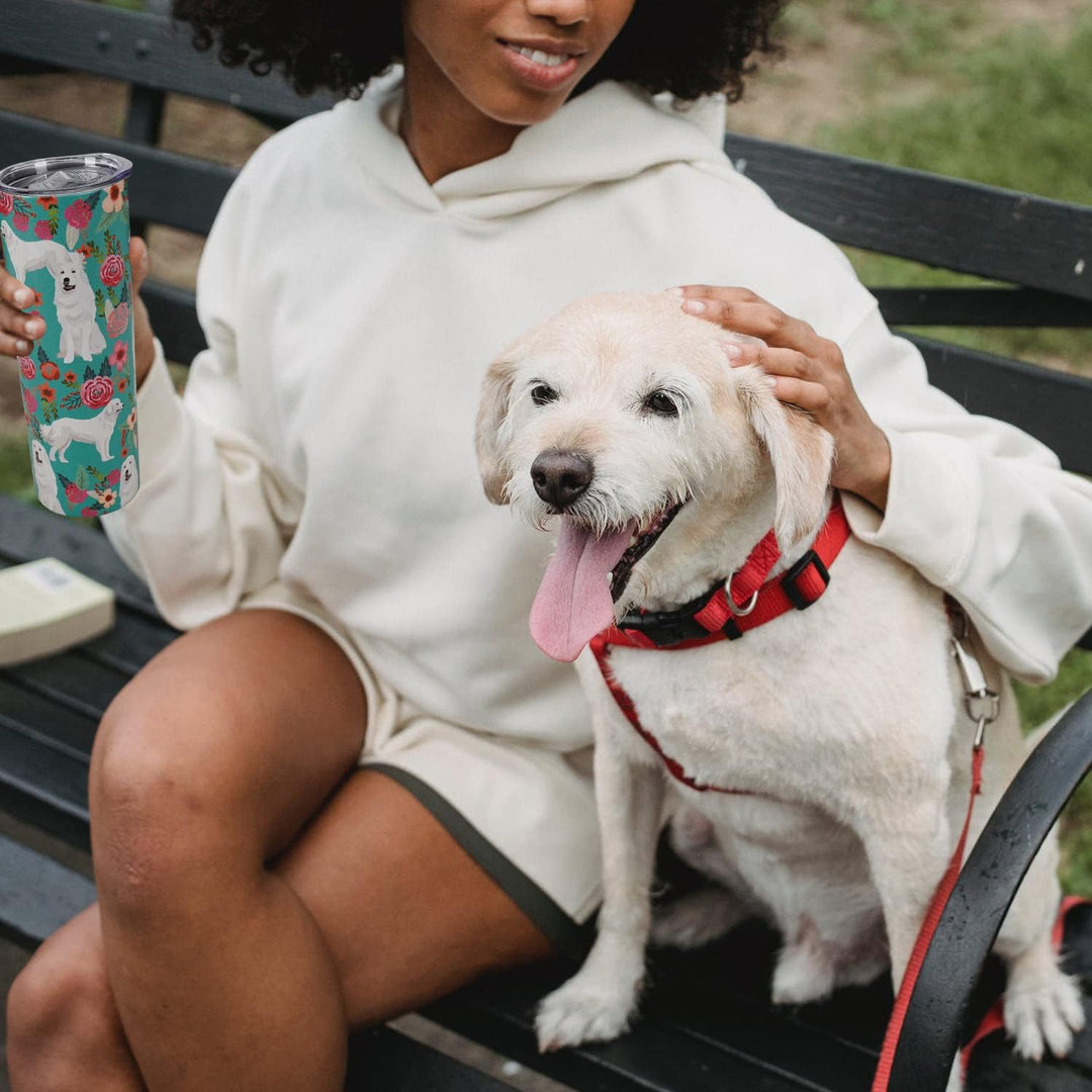 Great Pyrenees Dog 20 Oz Dog Printtumbler,Tumbler with Lid and Straw Travel Cup Stainless Steel Tumbler Coffee Pyrenees Dog Mug for Dog Lover Gifts