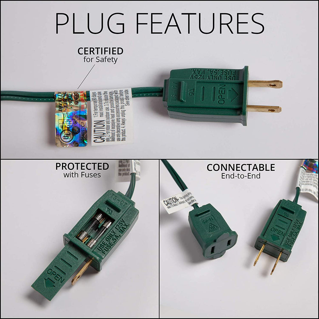 50 C7 Opticore Blue Outdoor Christmas Lights - Commercial Heavy Duty Outdoor House Patio Lights on Green Wire (50 Ft)