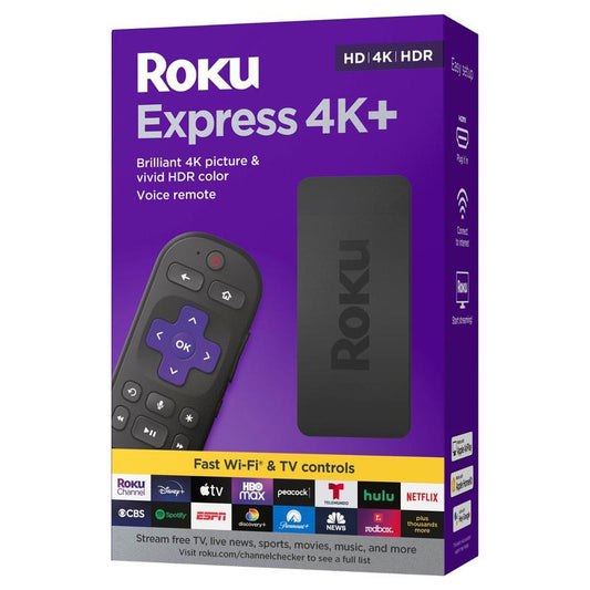 Roku Express 4K+ Streaming Player HDR with Voice Remote with TV Controls