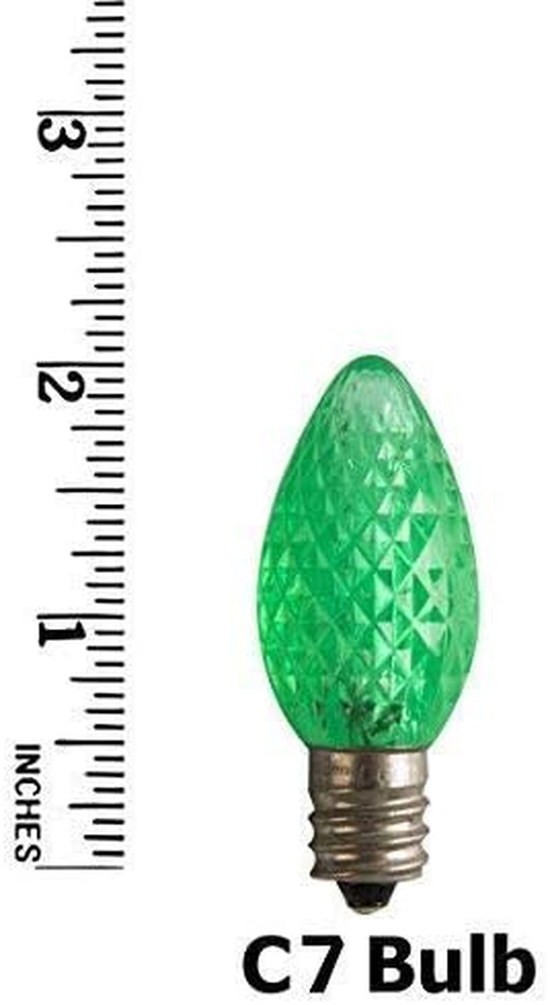 Outdoor String Lights, C7 Outdoor Christmas Lights, 25 Interchangeable Colored Christmas Lights, Christmas Lights for Christmas Trees, Decks, Gardens, Parties String Lights (Green)