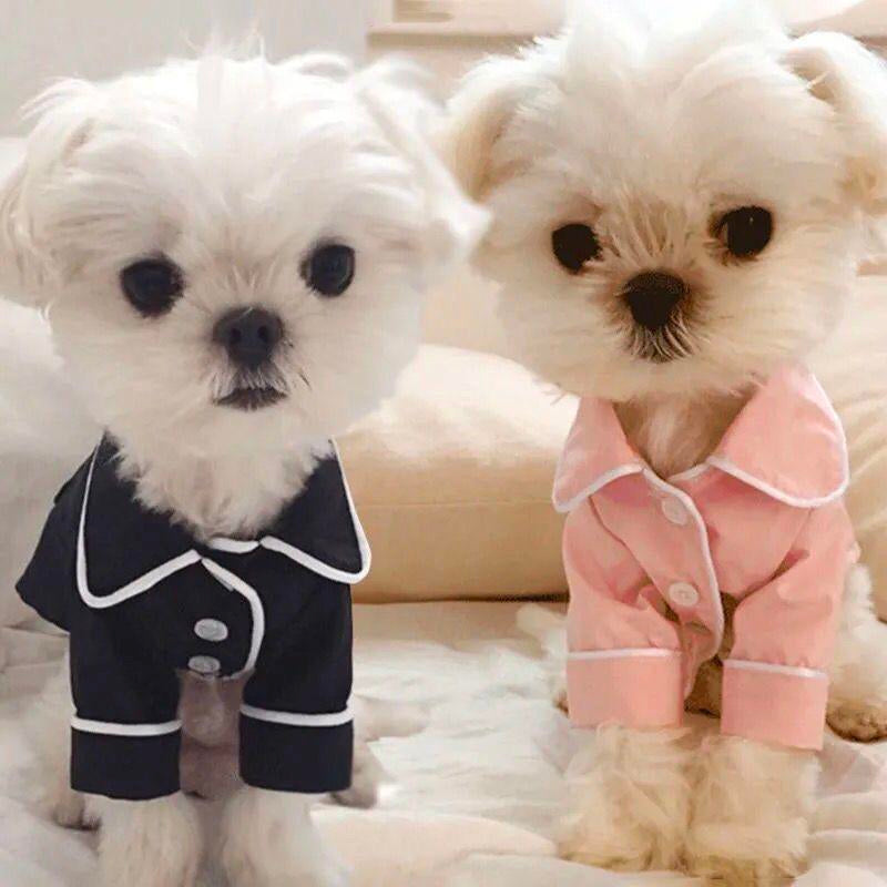Dog Clothes Pink Pajamas Pet Dog Silk Pajamas, Two-Legged Sleepwear Shirt, Soft and Smooth Pajama for Dogs