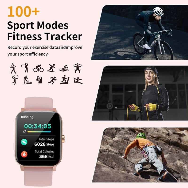 Smart Watch, 1.85"HD Smartwatches for Men Women, (Answer/Make Calls), with 100+ Sport Modes, IP68 Waterproof Fitness Watch, Smartwatch for Android Ios Devices Screen Relojinteligente Information Notification
