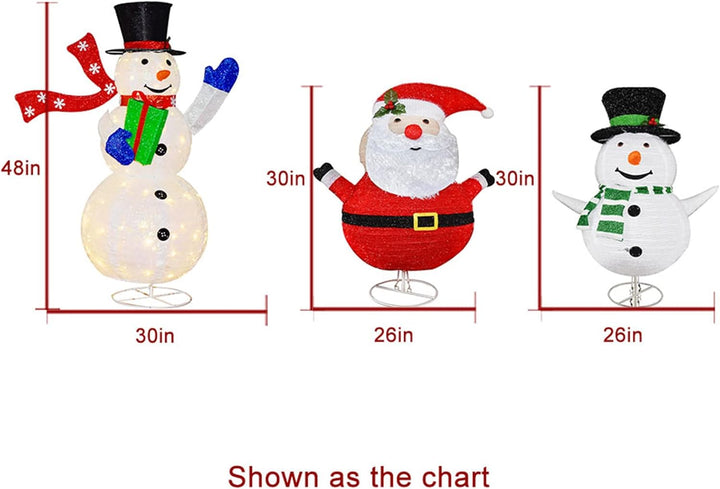 Light up Red Santa Claus 2.5 Feet Christmas Outdoor Decorations - Pre-Lit Collapsible Holiday Snowman for Home Indoor Lawn Yard Commercial Xmas Decorations