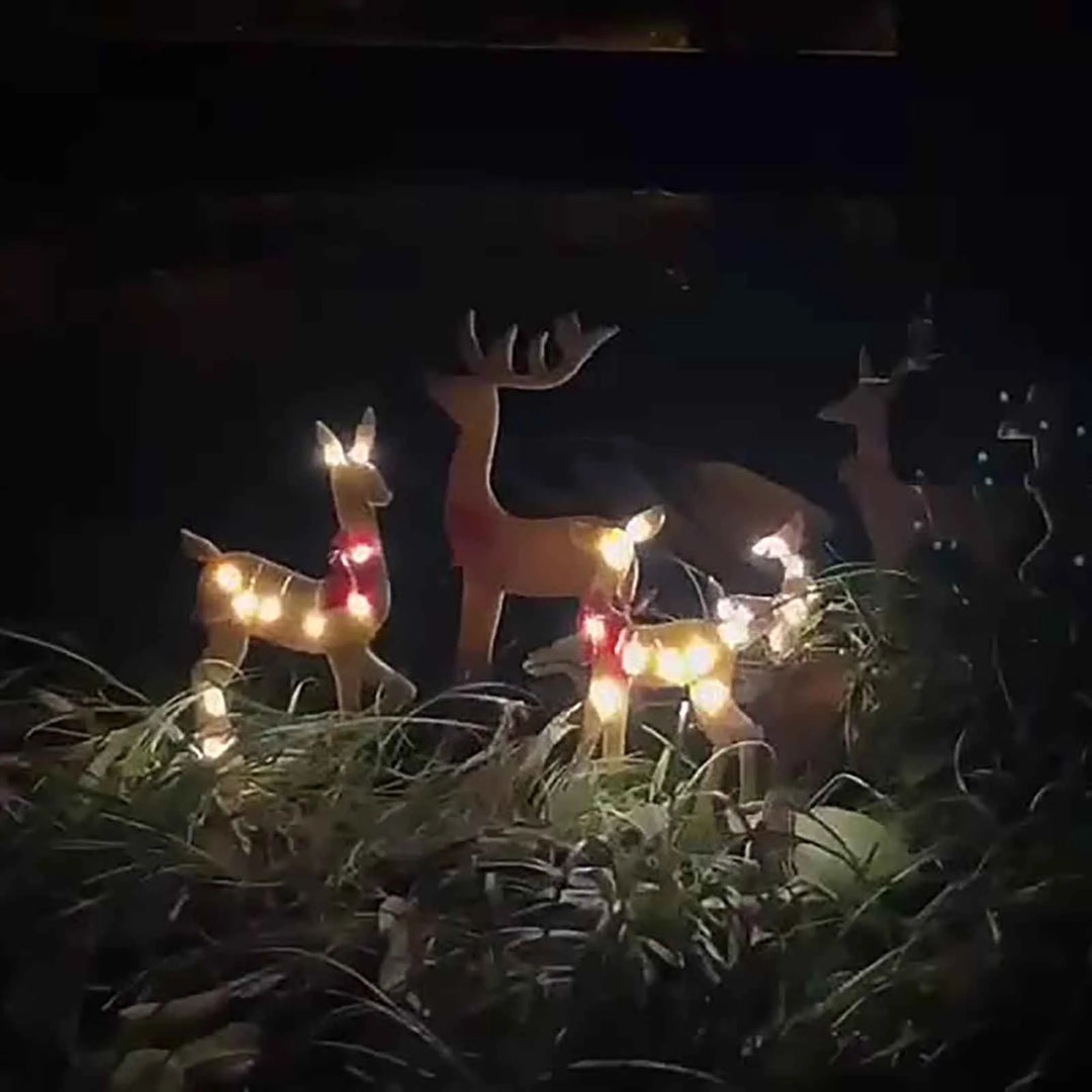 Christmas Decoration Clearance Christmas New Outdoor Decoration Luminous Deer Three Piece Set Gardening Decoration Ornaments Outdoor Christmas Decoration
